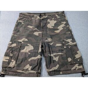 CSG Champs Sports Gear Mens Camo Cargo Shorts Grey Black Ripstop Size 40